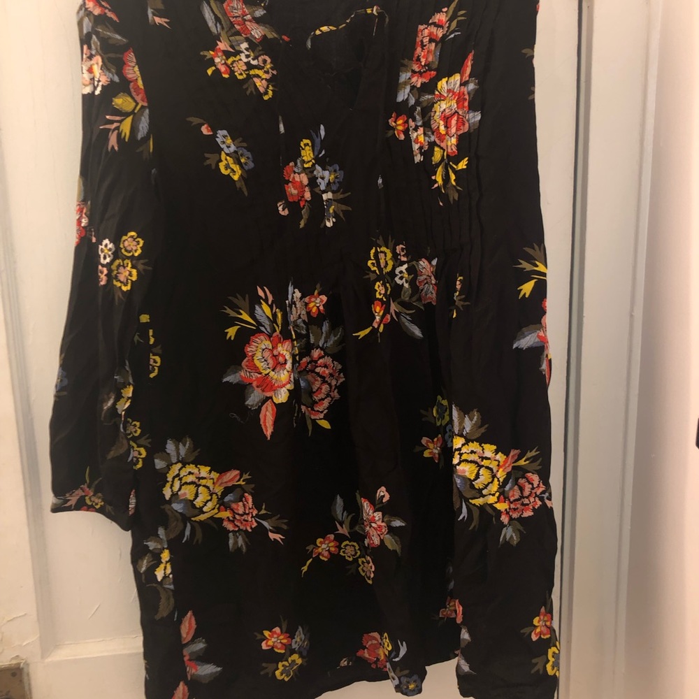 H&M black & floral print dress.